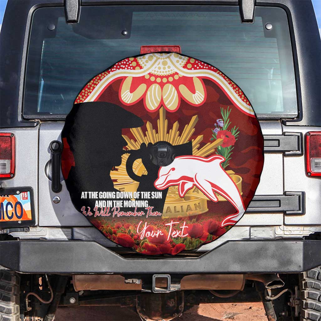 Personalised Dolphins Rugby ANZAC Day Spare Tire Cover Last Post Poppy We Will Remember Them