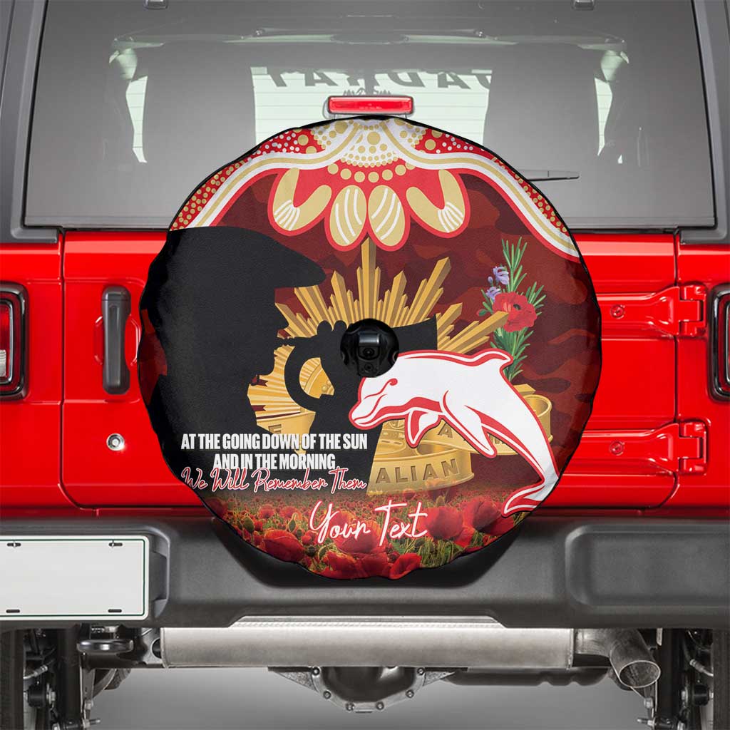 Personalised Dolphins Rugby ANZAC Day Spare Tire Cover Last Post Poppy We Will Remember Them