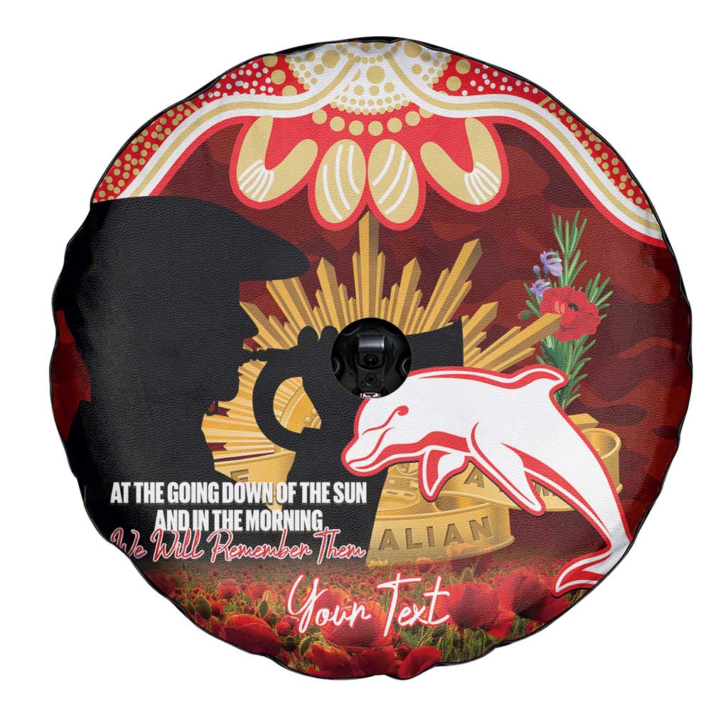 Personalised Dolphins Rugby ANZAC Day Spare Tire Cover Last Post Poppy We Will Remember Them