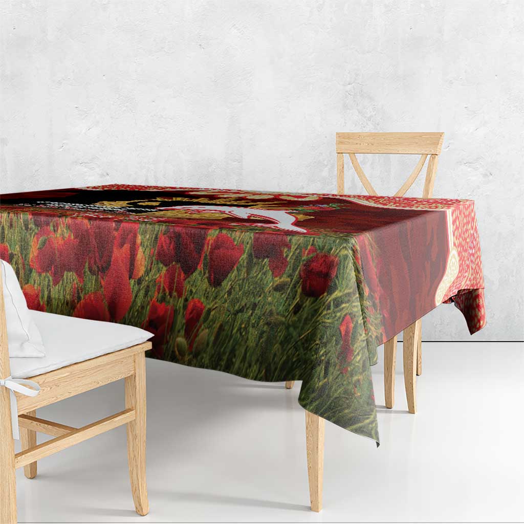 Personalised Dolphins Rugby ANZAC Day Tablecloth Last Post Poppy We Will Remember Them