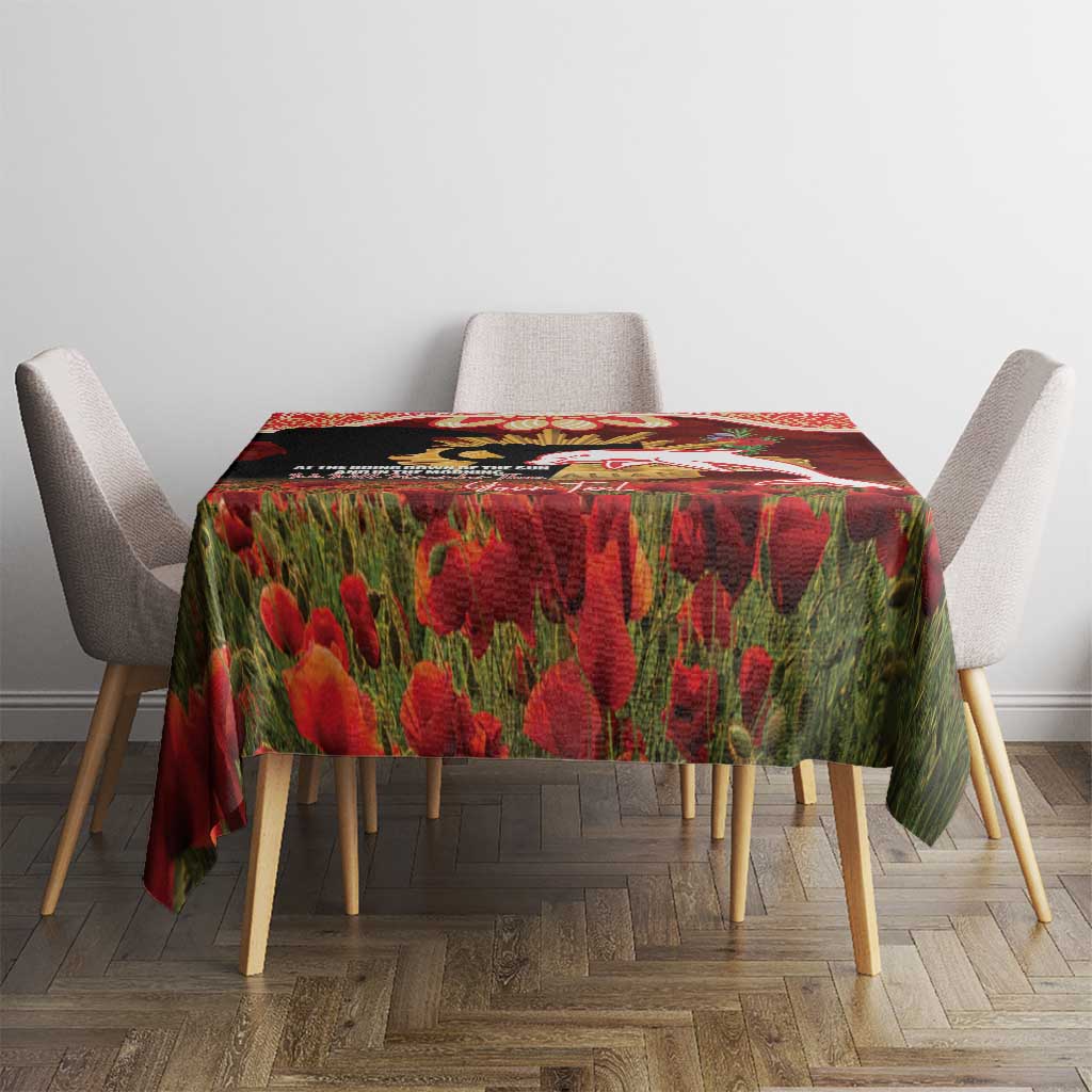 Personalised Dolphins Rugby ANZAC Day Tablecloth Last Post Poppy We Will Remember Them