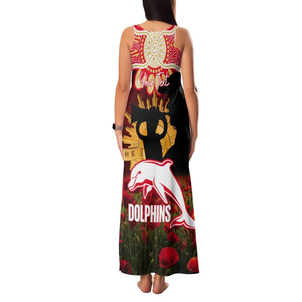 Personalised Dolphins Rugby ANZAC Day Tank Maxi Dress Last Post Poppy We Will Remember Them