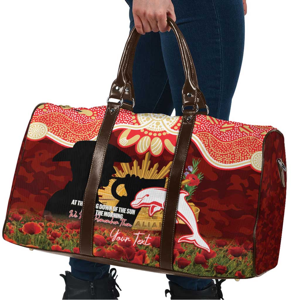 Personalised Dolphins Rugby ANZAC Day Travel Bag Last Post Poppy We Will Remember Them