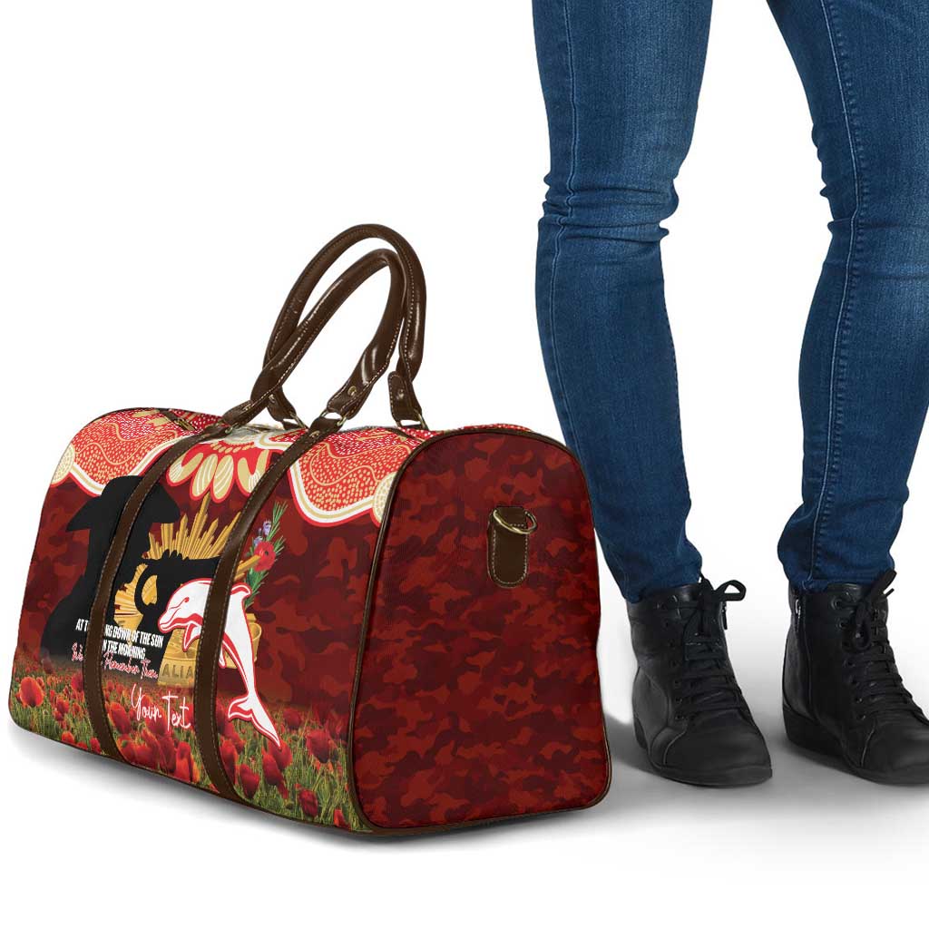 Personalised Dolphins Rugby ANZAC Day Travel Bag Last Post Poppy We Will Remember Them