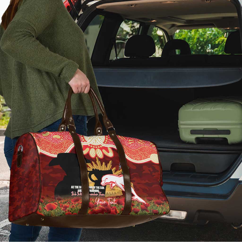 Personalised Dolphins Rugby ANZAC Day Travel Bag Last Post Poppy We Will Remember Them
