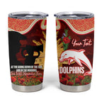 Personalised Dolphins Rugby ANZAC Day Tumbler Cup Last Post Poppy We Will Remember Them