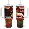 Personalised Dolphins Rugby ANZAC Day Tumbler With Handle Last Post Poppy We Will Remember Them