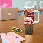 Personalised Dolphins Rugby ANZAC Day Tumbler With Handle Last Post Poppy We Will Remember Them