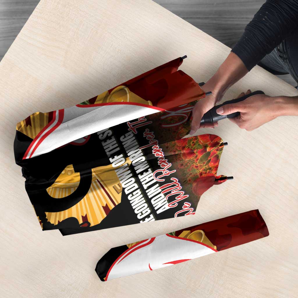 Personalised Dolphins Rugby ANZAC Day Umbrella Last Post Poppy We Will Remember Them