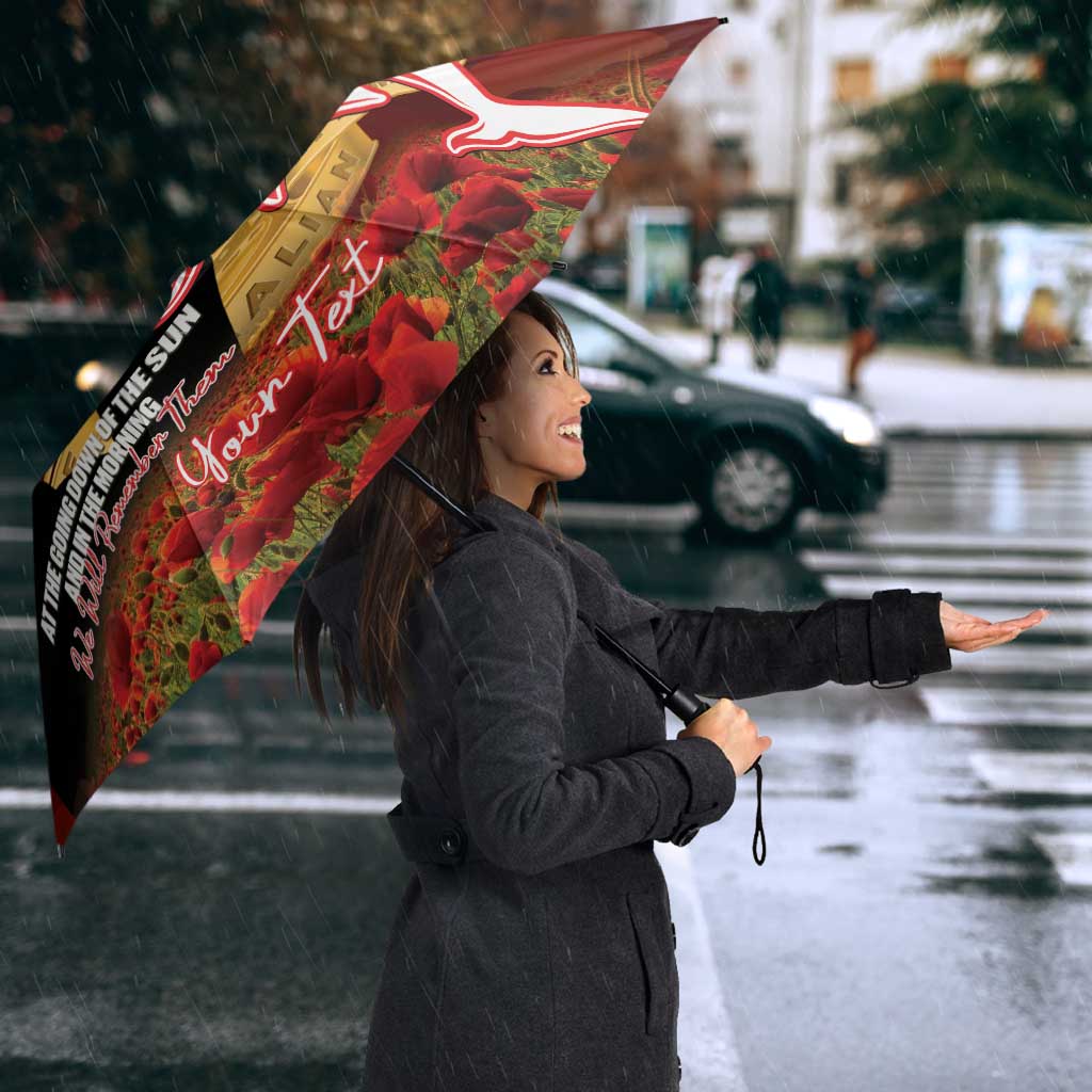 Personalised Dolphins Rugby ANZAC Day Umbrella Last Post Poppy We Will Remember Them