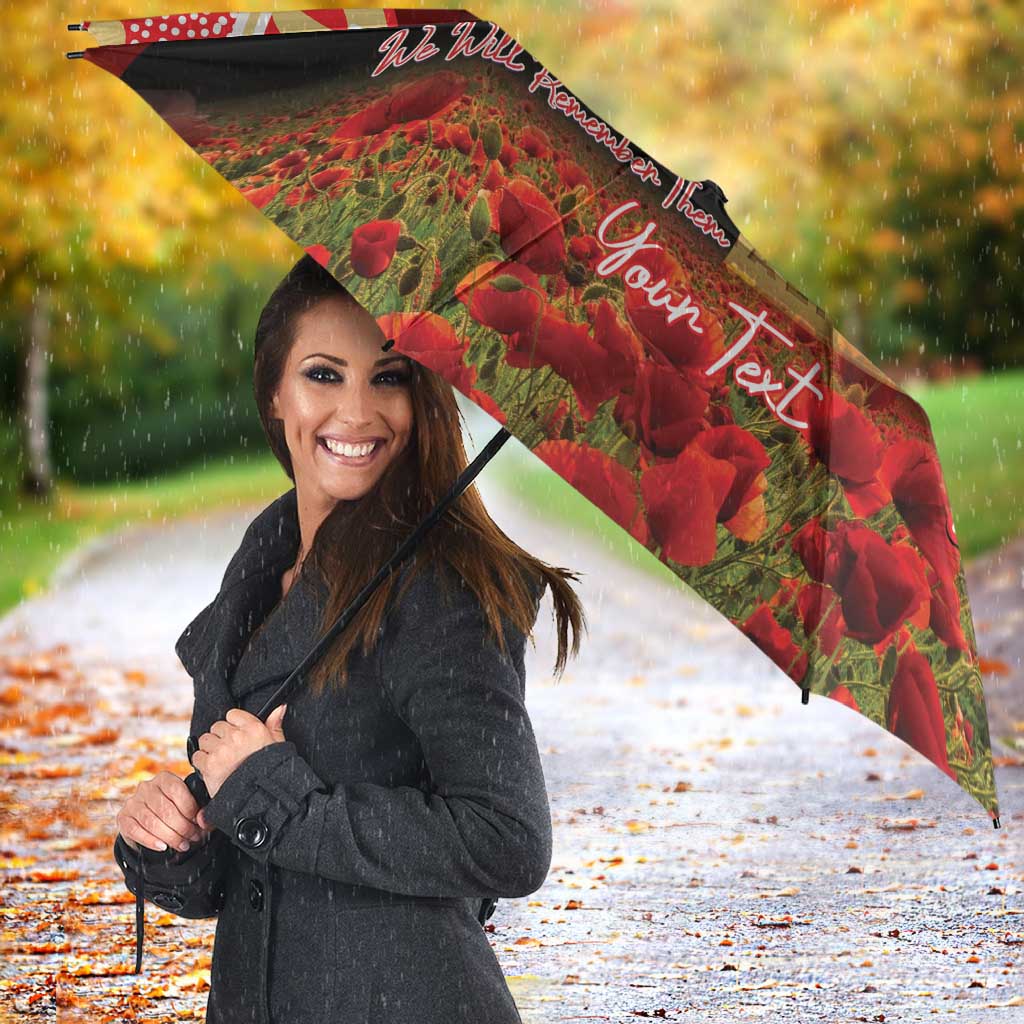 Personalised Dolphins Rugby ANZAC Day Umbrella Last Post Poppy We Will Remember Them