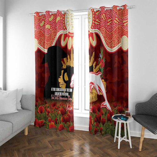 Personalised Dolphins Rugby ANZAC Day Window Curtain Last Post Poppy We Will Remember Them