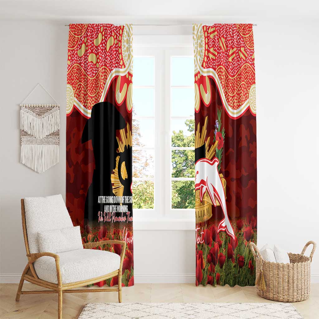 Personalised Dolphins Rugby ANZAC Day Window Curtain Last Post Poppy We Will Remember Them