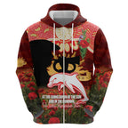 Personalised Dolphins Rugby ANZAC Day Zip Hoodie Last Post Poppy We Will Remember Them