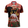 Personalised Dolphins Rugby ANZAC Day Zipper Polo Shirt Last Post Poppy We Will Remember Them