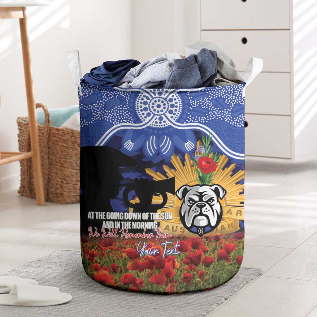 Personalised Bulldogs Rugby ANZAC Day Laundry Basket Last Post Poppy We Will Remember Them
