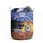 Personalised Bulldogs Rugby ANZAC Day Laundry Basket Last Post Poppy We Will Remember Them