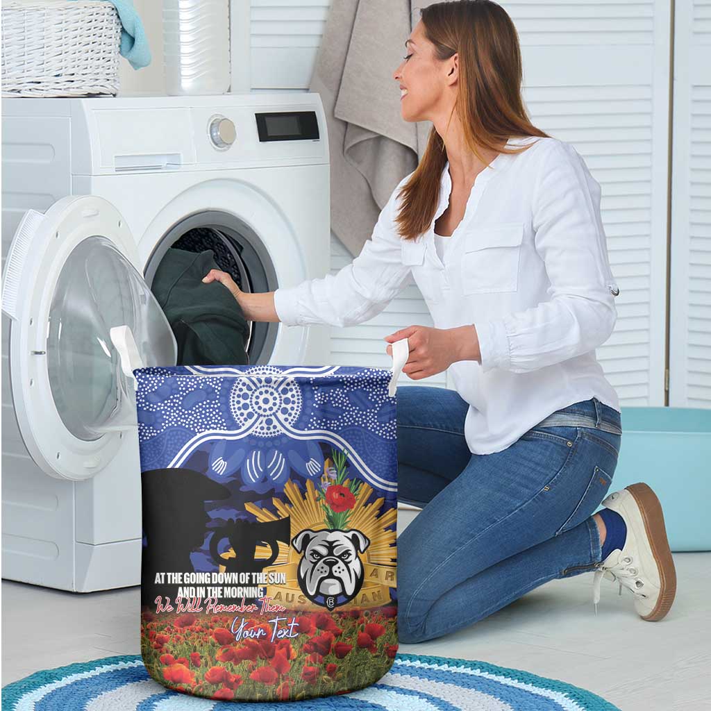 Personalised Bulldogs Rugby ANZAC Day Laundry Basket Last Post Poppy We Will Remember Them