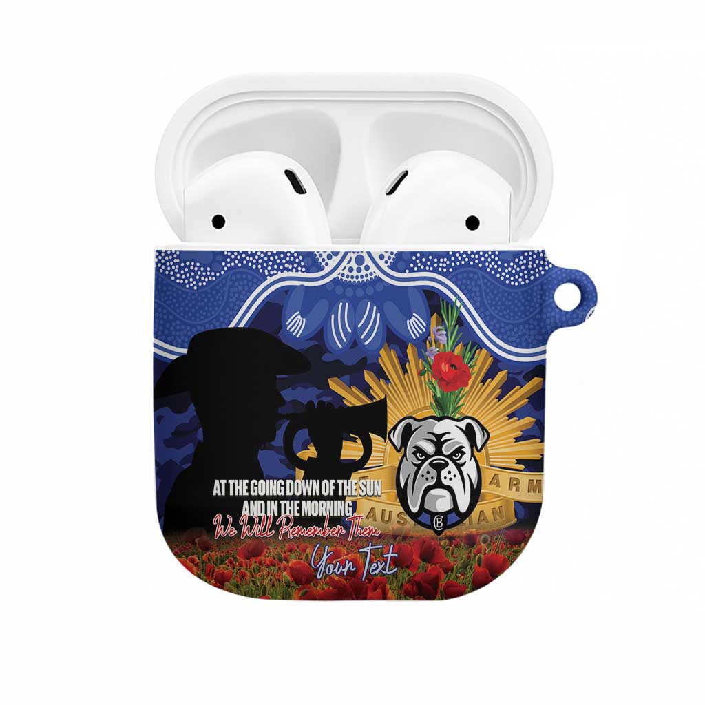 Personalised Bulldogs Rugby ANZAC Day AirPods Case Last Post Poppy We Will Remember Them