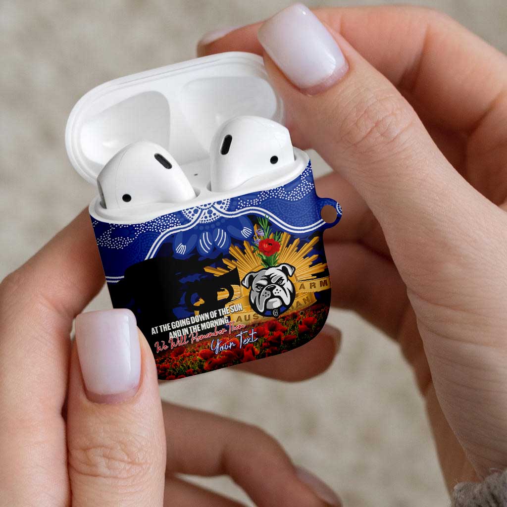 Personalised Bulldogs Rugby ANZAC Day AirPods Case Last Post Poppy We Will Remember Them