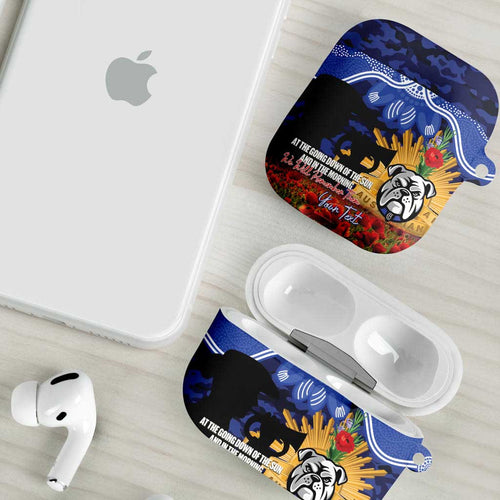 Personalised Bulldogs Rugby ANZAC Day AirPods Case Last Post Poppy We Will Remember Them