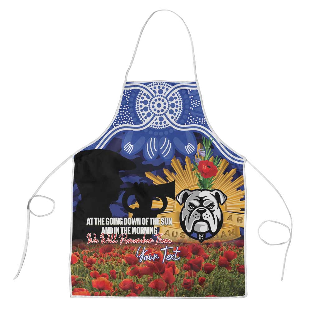 Personalised Bulldogs Rugby ANZAC Day Apron Last Post Poppy We Will Remember Them