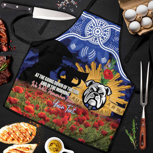 Personalised Bulldogs Rugby ANZAC Day Apron Last Post Poppy We Will Remember Them