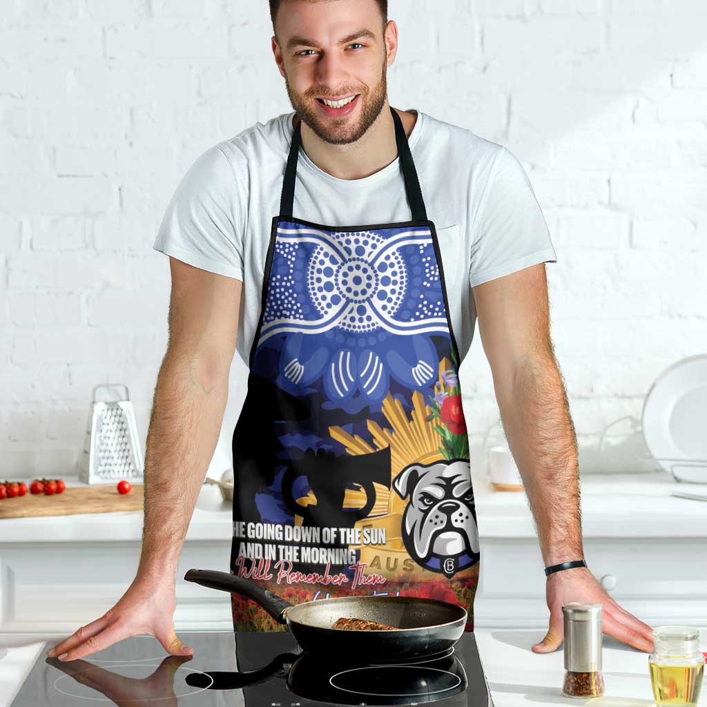 Personalised Bulldogs Rugby ANZAC Day Apron Last Post Poppy We Will Remember Them