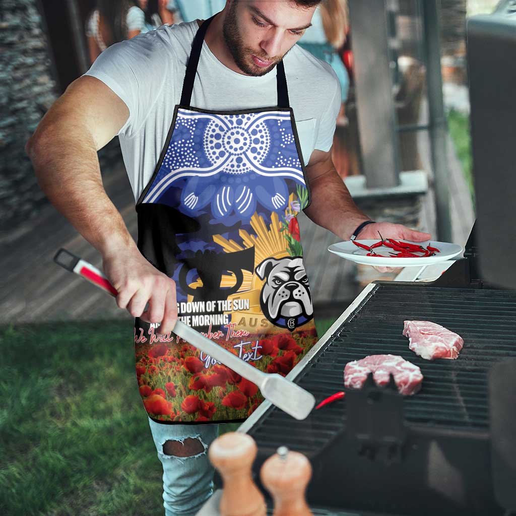 Personalised Bulldogs Rugby ANZAC Day Apron Last Post Poppy We Will Remember Them