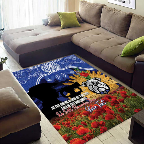 Personalised Bulldogs Rugby ANZAC Day Area Rug Last Post Poppy We Will Remember Them