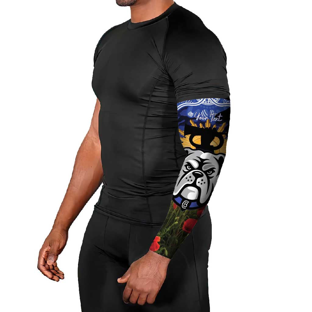 Personalised Bulldogs Rugby ANZAC Day Arm Sleeves Last Post Poppy We Will Remember Them