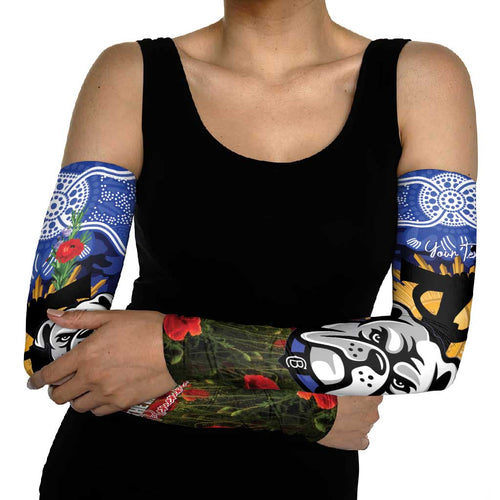 Personalised Bulldogs Rugby ANZAC Day Arm Sleeves Last Post Poppy We Will Remember Them