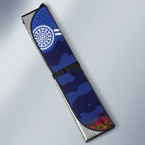 Personalised Bulldogs Rugby ANZAC Day Auto Sun Shade Last Post Poppy We Will Remember Them