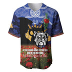 Personalised Bulldogs Rugby ANZAC Day Baseball Jersey Last Post Poppy We Will Remember Them