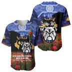 Personalised Bulldogs Rugby ANZAC Day Baseball Jersey Last Post Poppy We Will Remember Them