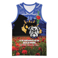 Personalised Bulldogs Rugby ANZAC Day Basketball Jersey Last Post Poppy We Will Remember Them