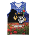 Personalised Bulldogs Rugby ANZAC Day Basketball Jersey Last Post Poppy We Will Remember Them