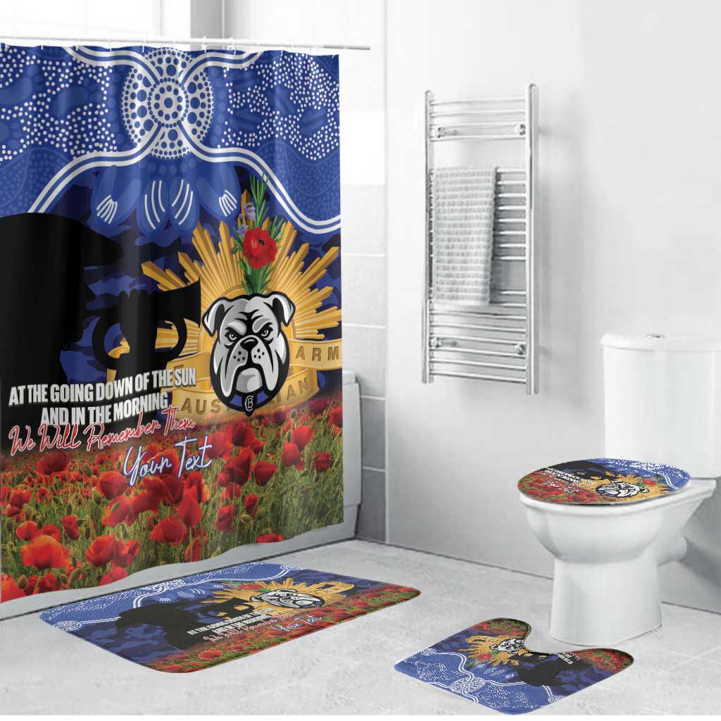 Personalised Bulldogs Rugby ANZAC Day Bathroom Set Last Post Poppy We Will Remember Them