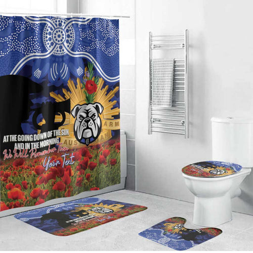 Personalised Bulldogs Rugby ANZAC Day Bathroom Set Last Post Poppy We Will Remember Them