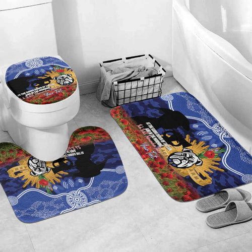 Personalised Bulldogs Rugby ANZAC Day Bathroom Set Last Post Poppy We Will Remember Them