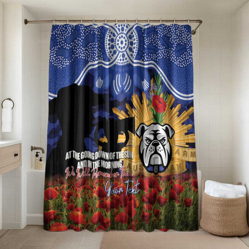 Personalised Bulldogs Rugby ANZAC Day Bathroom Set Last Post Poppy We Will Remember Them