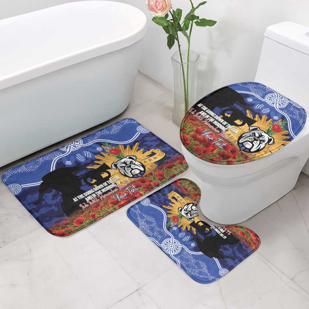 Personalised Bulldogs Rugby ANZAC Day Bathroom Set Last Post Poppy We Will Remember Them