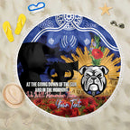 Personalised Bulldogs Rugby ANZAC Day Beach Blanket Last Post Poppy We Will Remember Them