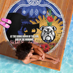 Personalised Bulldogs Rugby ANZAC Day Beach Blanket Last Post Poppy We Will Remember Them