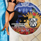 Personalised Bulldogs Rugby ANZAC Day Beach Blanket Last Post Poppy We Will Remember Them