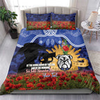 Personalised Bulldogs Rugby ANZAC Day Bedding Set Last Post Poppy We Will Remember Them