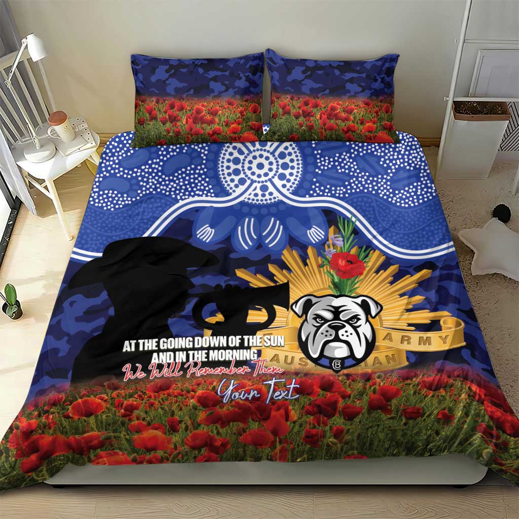 Personalised Bulldogs Rugby ANZAC Day Bedding Set Last Post Poppy We Will Remember Them