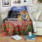 Personalised Bulldogs Rugby ANZAC Day Blanket Last Post Poppy We Will Remember Them