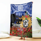 Personalised Bulldogs Rugby ANZAC Day Blanket Last Post Poppy We Will Remember Them