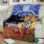 Personalised Bulldogs Rugby ANZAC Day Blanket Last Post Poppy We Will Remember Them